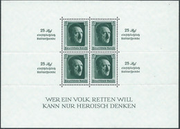 1937 GERMANIA TERZO REICH FOGLIETTO PRO FONDO CULTURA 147 X 105 Mm MNH ** - RB47 - Carnets