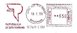 SAN MARINO - 1999 UFFICIO POSTALE DI DOMAGNANO Su Busta Viaggiata - Ema Affrancatura Meccanica Rossa Red Meter - 4066 - Storia Postale