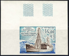 F.S.A.T. (1992) Supply Ship "le Tottan". Corner Imperforate. Scott No 171, Yvert No 169. - Non Dentelés, épreuves & Variétés