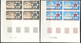 F.S.A.T. (1984) Glaciology. Set Of 2 Imperforate Corner Blocks Of 4. Scott Nos 105-6, Yvert Nos 102-3. - Sin Dentar, Pruebas De Impresión Y Variedades