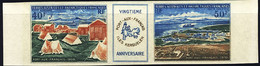 F.S.A.T. (1971) Port Aux Francais. Imperforate Triptych Margin Of Sheet. Scott No C25a, Yvert No PA26a. - Non Dentelés, épreuves & Variétés