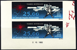 F.S.A.T. (1983) Abstract By Matthieu. Imperforate Corner Pair. Scott No C77, Yvert No PA78. - Imperforates, Proofs & Errors