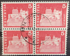 1968 Baudenkmäler Lenzburg Viererblock MiNr: 878 - Sonstige & Ohne Zuordnung