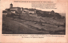 6566 Comité De Défense Vieux PEROUGES Eglise Fortifiée  TAMPON VERSO      (scan Recto-verso) - Pérouges