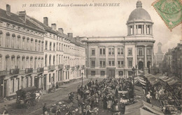 BRUXELLES - Maison Communale De Molenbeek - Jour De Marché - Carte Circulé En 1908 - Molenbeek-St-Jean - St-Jans-Molenbeek
