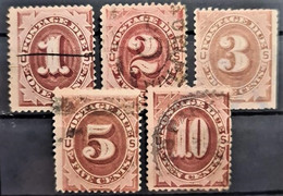 USA 1879 - Canceled - Sc# J1-J5 - Postage Due 1c-10c - Segnatasse