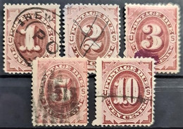 USA 1884- Canceled - Sc# J15-J19 - Postage Due 1c-10c - Portomarken