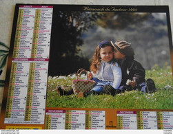 Almanach /calendrier /La Poste / Oberthur 1998 ENFANTS AVEC CHAT ET PANIER EN OSIER - Grand Format : 1991-00