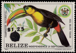 Belize 1983 Keel-billed Toucan Provisional Unmounted Mint. - Belize (1973-...)