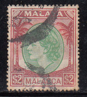 Malacca $2.00  Used 1954, Malaya / Malaysia - Malacca