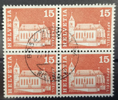 1968 Baudenkmäler St.Mauritius Kirche Appenzell Viererblock MiNr: 880 - Sonstige & Ohne Zuordnung