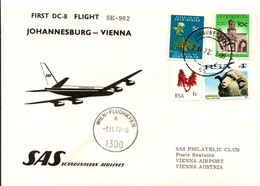 Johannesburg Wien 1972 - First DC-8 Flight SAS - 1er Vol Erstflug - RSA Vienna - Primi Voli