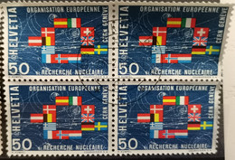 1966 Flaggen Der CERN Staaten Viererblock MiNr: 835 - Sonstige & Ohne Zuordnung