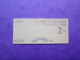 1 TICKET  Métro Autobus Rer -  RATP/SNCF - PARIS Gare Du Nord - Série C - 2° Classe - 1997 - TBE - Wereld