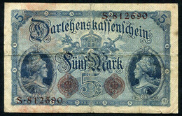 Germany - Duitsland ,6stellig ( A )  Ersten Weltkriegs , 5 Mark  1914-1918 - NR S 812690 - 5 Mark