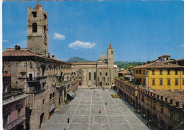 CARTOLINA  ASCOLI PICENO,MARCHE,PIAZZA DEL POPOLO,CULTURA,MEMORIA,BELLA ITALIA,STORIA,RELIGIONE,VIAGGIATA 1975 - Ascoli Piceno