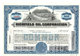 Richfield Oil Corporation - Los Angeles - Titre De 100 Actions - 1965 - Industry