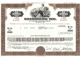 Textile - Chadbourn Inc. - Titre De 1000 $ - Caroline Du Nord - 1972. - Tessili