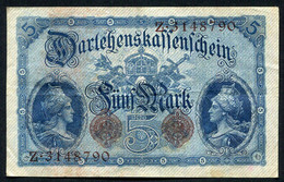 Germany - Duitsland ,7stellig ( B )  Ersten Weltkriegs , 5 Mark  1914-1918 - NR Z 3148790 - 5 Mark