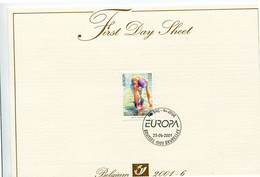 FDS - FIRST DAY SHEET Catnr 2989 2001-6  EUROPA  WATER EAU - Met NL/FR Talige Tekst/uitleg Op Keerzijde - 1999-2010