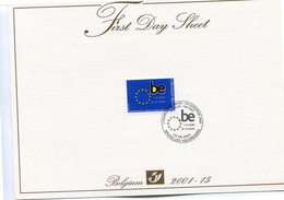 FDS - FIRST DAY SHEET Catnr 3014  2001-15 EUROPESE UNIE UNION - Met NL/FR Talige Tekst/uitleg Op Keerzijde - 1999-2010