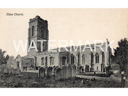 ELTON CHURCH OLD B/W POSTCARD HUNTINGDONSHIRE - Huntingdonshire