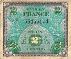 2 Francs 1944, (Allied Military Currency)  VG/G IV - Otros & Sin Clasificación