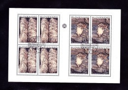 Bloc1997  De 4X2 Timbres Grottes YT 238/239 Oblitéré/  Sheet 1997 Used Mi 280/281 Höhlen - Blocks & Kleinbögen