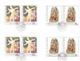 2 Blocs De 4 Timbres Art 1995 Oblitérés YT 205/206 / 2 Sheets Art 1995 Used Mi 243/244 - Blocs-feuillets