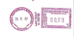 SAN MARINO - 2007 SCM ELETTRONICA - Ema Affrancatura Meccanica Rossa Red Meter Su Busta Non Viaggiata - 1928 - Lettres & Documents