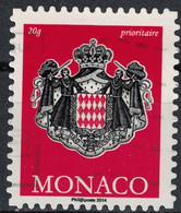 Monaco 2014 Oblitéré Used Coat Of Armes Blason Armoiries Rouge Vif Prioritaire - Gebruikt