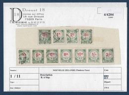 Océanie New Zeland Taxe N° 1 à 11 Oblitérés TTB (provenance Vente Behr) - Timbres-taxe