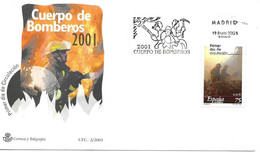 Cuerpo De Bomberos  FDC 2001 Espagne Edifil 3777 - FDC