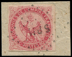 O COLONIES GENERALES - Poste - 6, Oblitération Losange "SPM" Sur Fragment: 80c. Rose (Maury) - Eagle And Crown