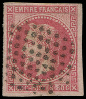 O COLONIES GENERALES - Poste - 10, Oblitération Losange Muet "Pondichéry": 80c. Rose (Maury) - Napoleon III