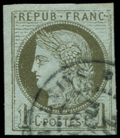 O COLONIES GENERALES - Poste - 14, Trait Du Cadre Supérieur Brisé: 1c. Vert-olive (Maury) - Ceres