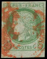 O COLONIES GENERALES - Poste - 17, Utilisation En France Avec Cachet Rouge Des Imprimés, Signé Brun: 5c. Vert S. Azuré - Ceres