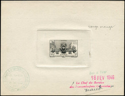 EPA AFRIQUE OCCIDENTALE - Poste - 33, épreuve D'artiste, Bon à Tirer En Noir, Datée Et Signée Du 18/02/1946: Fontaine - Other & Unclassified