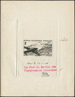 EPA AFRIQUE OCCIDENTALE - Poste Aérienne - 12, épreuve D'artiste, Bon à Tirer En Noir, Datée Et Signée Du 24/01/1946 - Other & Unclassified