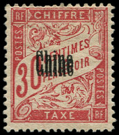 * CHINE FRANCAISE - Taxe - 4a, Double Surcharge: 30c. Rouge Carminé - Postage Due