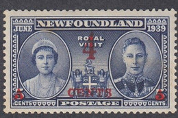 Newfoundland, Scott #251, Mint Hinged, George VI And Queen Elizabeth Surcharged, Issued 1939 - 1908-1947