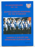 SAINTE MARIE AUX MINES, JEUNES SAPEURS POMPIERS, 15EME ANNIVERSAIRE 1983-1998 - Firemen