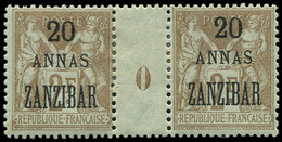 * ZANZIBAR - Poste - 30, Paire Millésime "0", Signée Brun (Maury) - Other & Unclassified