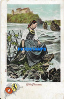 153679 SWITZERLAND SCHAFFHAUSEN HERALDRY COSTUMES WOMAN SPOTTED POSTAL POSTCARD - Hausen Am Albis 