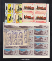 ** Trains - Lots & Collections - Petit Stock En Classeur De Feuilles, Généralement Séries Complètes Motifs Ferroviaires  - Treni