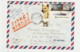 ISRAEL :Correspondance PAR AVION+EXPRESS Pour La France Avec Tabs  N°1006+ N°1009 - Covers & Documents