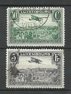 LUXEMBOURG Luxemburg 1933 Michel 250 - 251 O Flugpost Air Mail Air Plane Doppeldecker - Usados