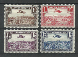 LUXEMBOURG Luxemburg 1931 Michel 234 - 237 */o Flugpost Air Mail Air Plane Doppeldecker - Usati