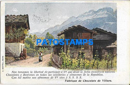 153761 SWITZERLAND FRIBOURG PUBLICITY CHOCOLAT DE VILLARS CIRCULATED TO ARGENTINA POSTAL POSTCARD - Villars-les-Moines