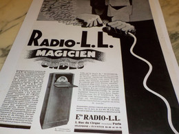 ANCIENNE PUBLICITE MAGICIEN DES ONDES  RADIO LL 1928 - Autres & Non Classés